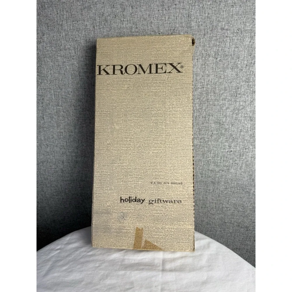 NIB Vintage Kromex Relish Tray Brass Handles‎ Serving Fork RARE! USA Mid Century